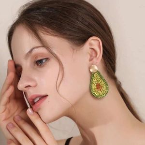 🥑 Beautiful Rhinestone Avocado Drop Earrings 🥑